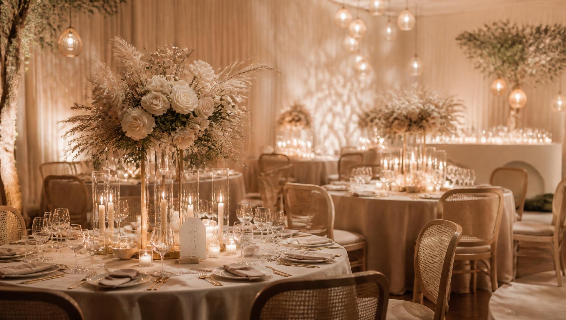 Elegant warm-toned event reception